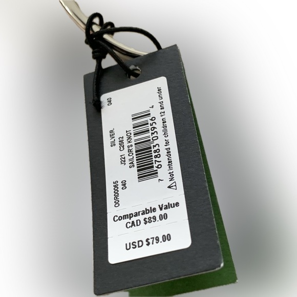 Kate Spade New York NWT Silver-Tone Sailor’s Knot Hinged Bangle Bracelet - Picture 5 of 7